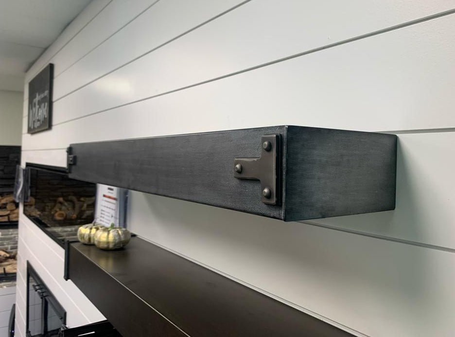 Steel Fireplace Mantel Shelves, Non-Combustible, 14 Finishes, Made to Order by Design Specialties